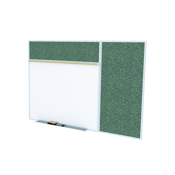 Combo Whiteboard/Bulletin, Mag Por/Rcycld, Styl B, 4 ft H x 10 ft W, Confetti